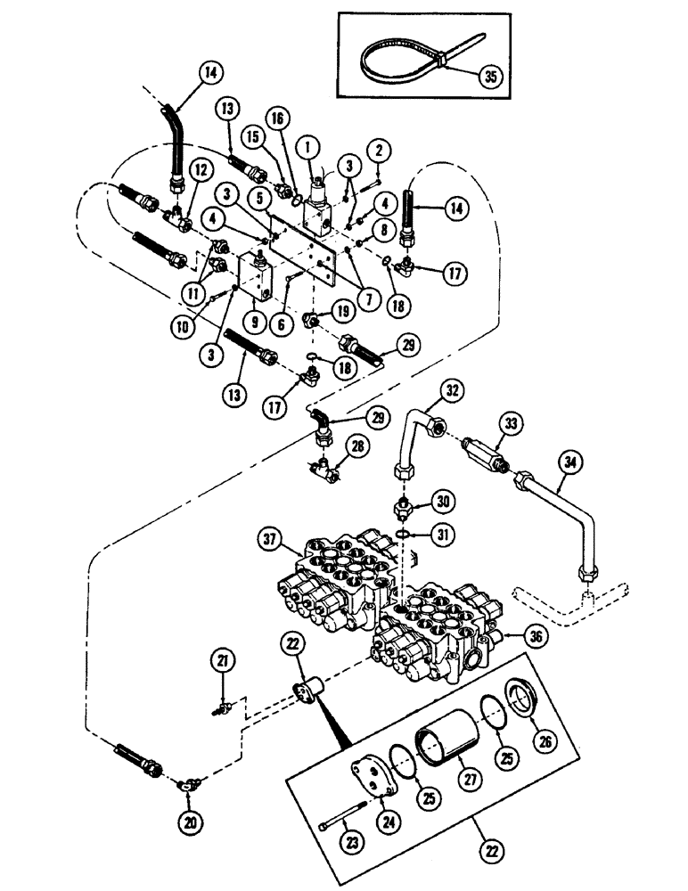 Схема запчастей Case 880B - (236) - FAST HOIST TUBING (07) - HYDRAULIC SYSTEM