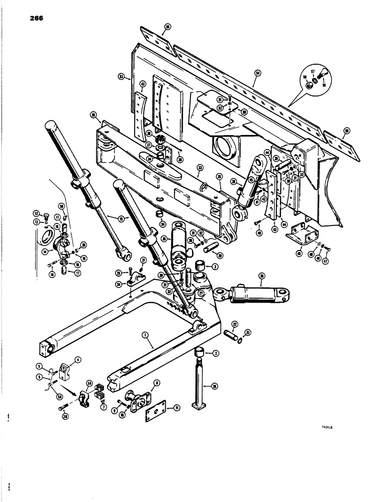 Схема запчастей Case 450 - (266) - POWER ANGLE TILT DOZER (05) - UPPERSTRUCTURE CHASSIS