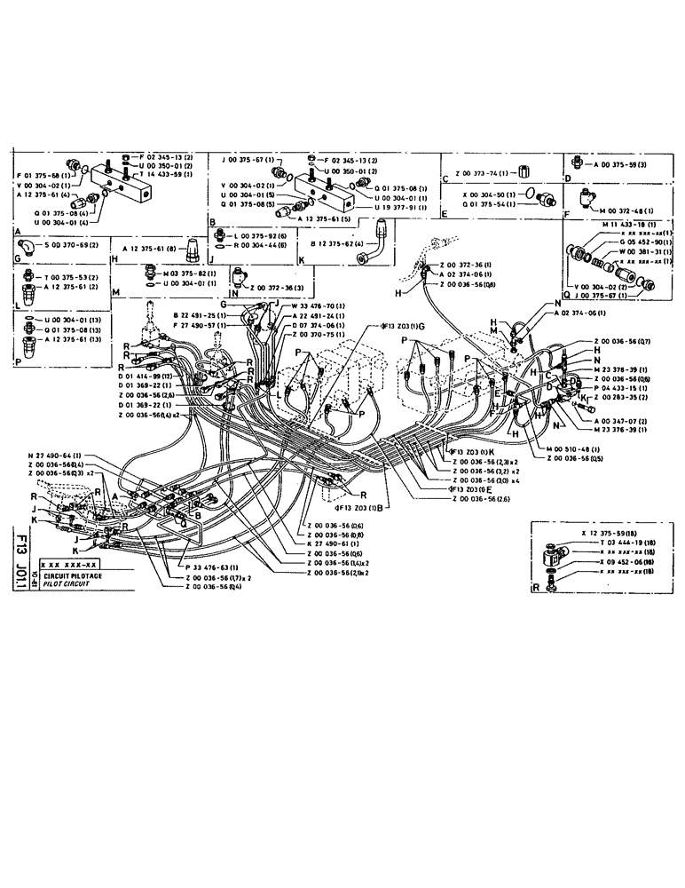 Схема запчастей Case 220 - (118) - PILOT CIRCUIT (07) - HYDRAULIC SYSTEM