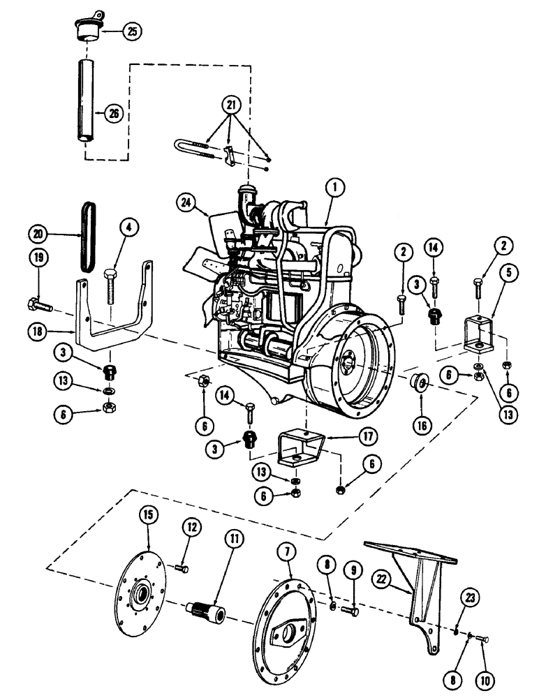 Схема запчастей Case 880B - (066) - CASE 336BDT ENGINE RELATED PARTS (01) - ENGINE