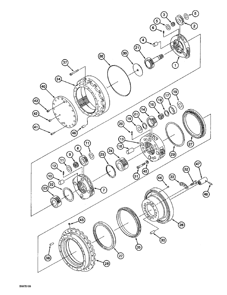 Схема запчастей Case 9030B - (6-04) - FINAL DRIVE TRANSMISSION (06) - POWER TRAIN