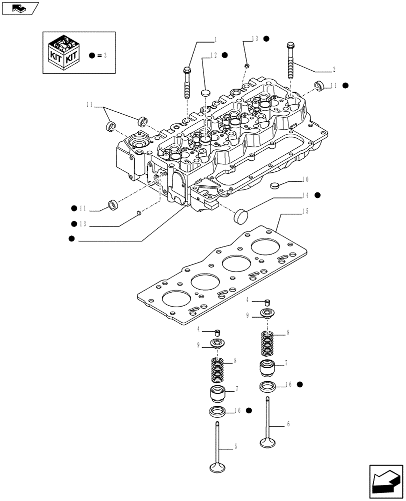 Схема запчастей Case F4HFE413A E002 - (10.101.01) - CYLINDER HEAD (2855482) (10) - ENGINE