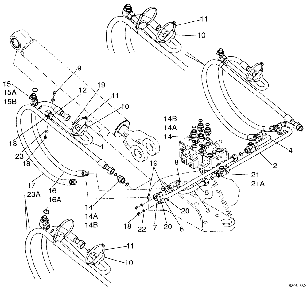 Схема запчастей Case 621D - (08-04A) - HYDRAULICS - LOADER LIFT (Z BAR LOADER)- IF USED (08) - HYDRAULICS