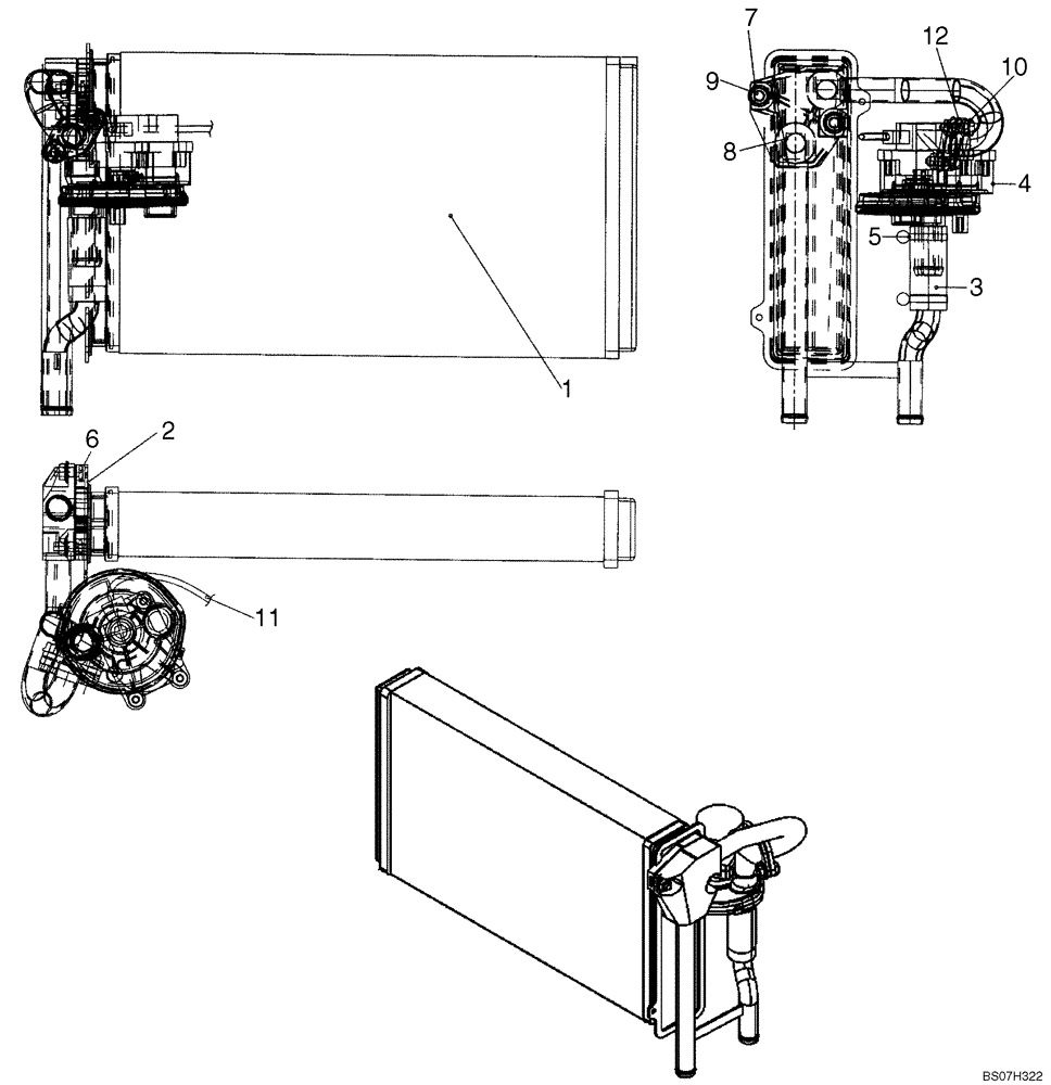 Схема запчастей Case 921E - (09-72) - HEATER - ASSEMBLY (09) - CHASSIS