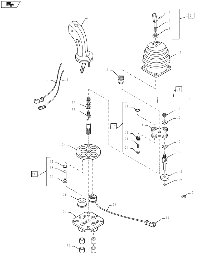 Схема запчастей Case 1021F - (35.128.04[01]) - VALVE ASSEMBLY - JOYSTICK CONTROL, 1 LEVER (35) - HYDRAULIC SYSTEMS