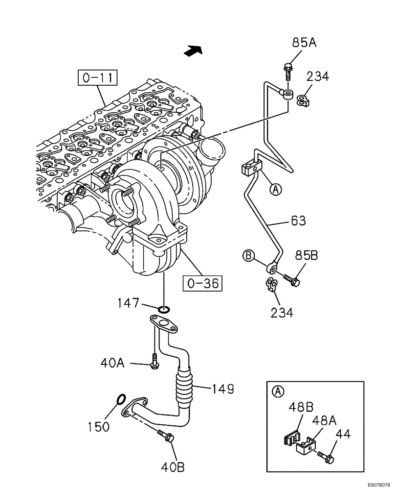 Схема запчастей Case CX460 - (02-38) - OIL CIRCUIT (02) - ENGINE