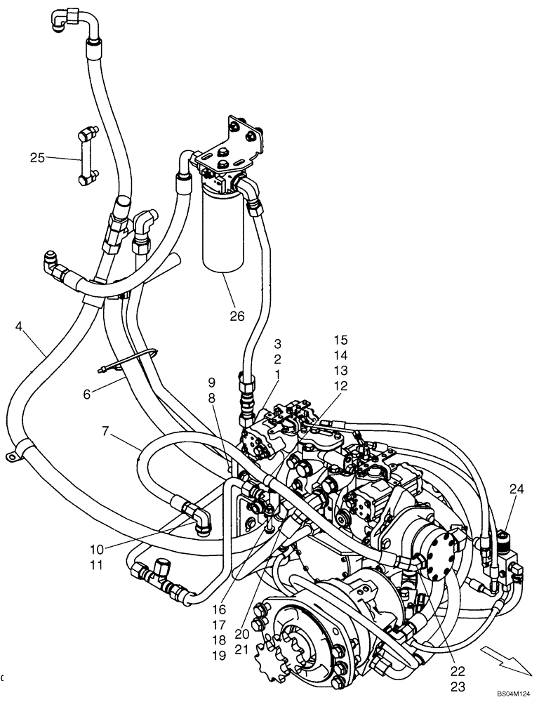 Схема запчастей Case 430 - (06-03) - PUMP, TANDEM - MOUNTING (06) - POWER TRAIN