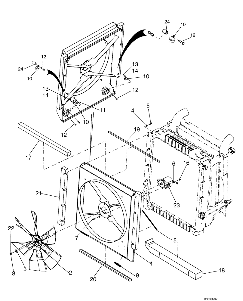 Схема запчастей Case 921E - (02-05) - FAN - MOUNTING (02) - ENGINE