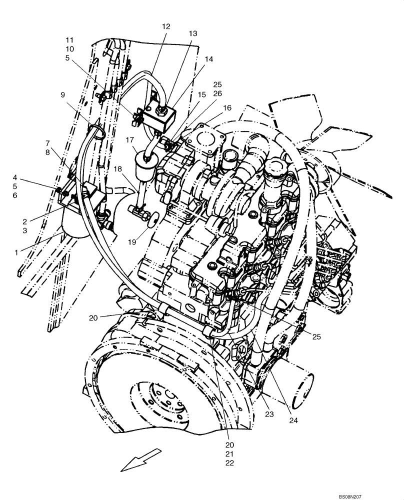 Схема запчастей Case 410 - (03-01) - FUEL LINES- FILTER, PUMP (03) - FUEL SYSTEM