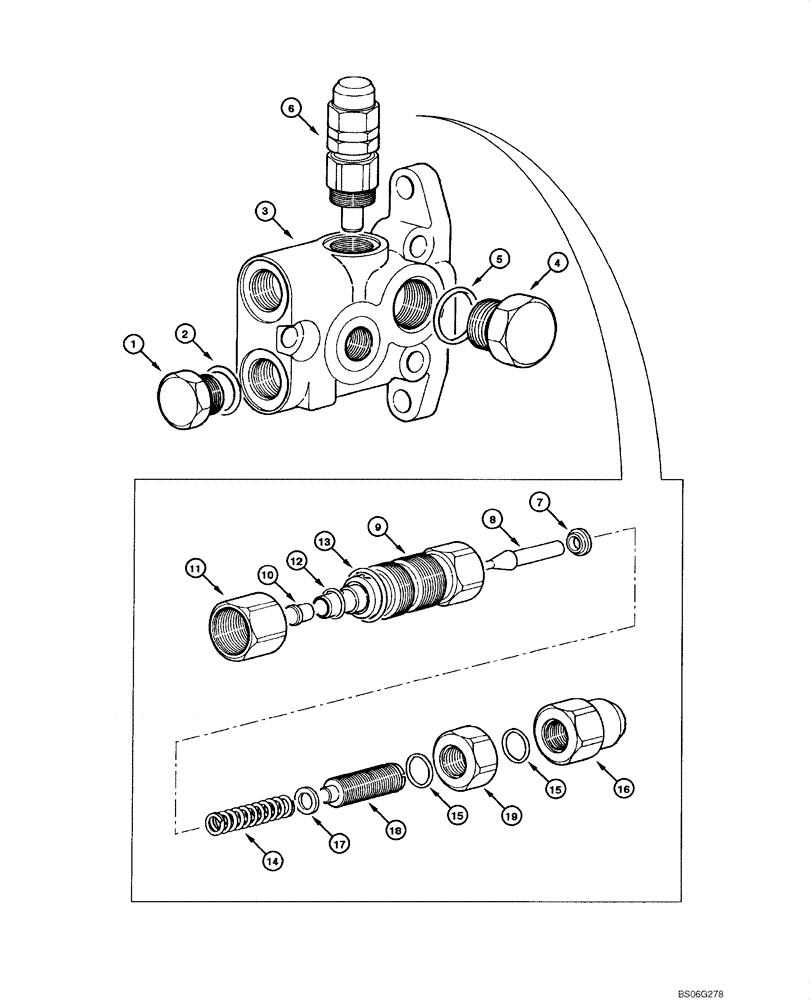 Схема запчастей Case 865 - (08.51[00]) - DISTRIBUTOR - OUTPUT VALVE (08) - HYDRAULICS