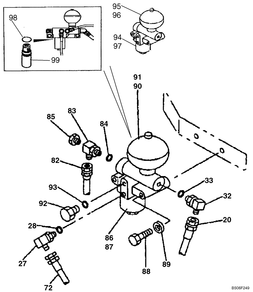 Схема запчастей Case CX130 - (08-056) - ACCUMULATOR - PILOT PRESSURE, RETURN LINES (DAC0713099 - DAC0713245) (08) - HYDRAULICS