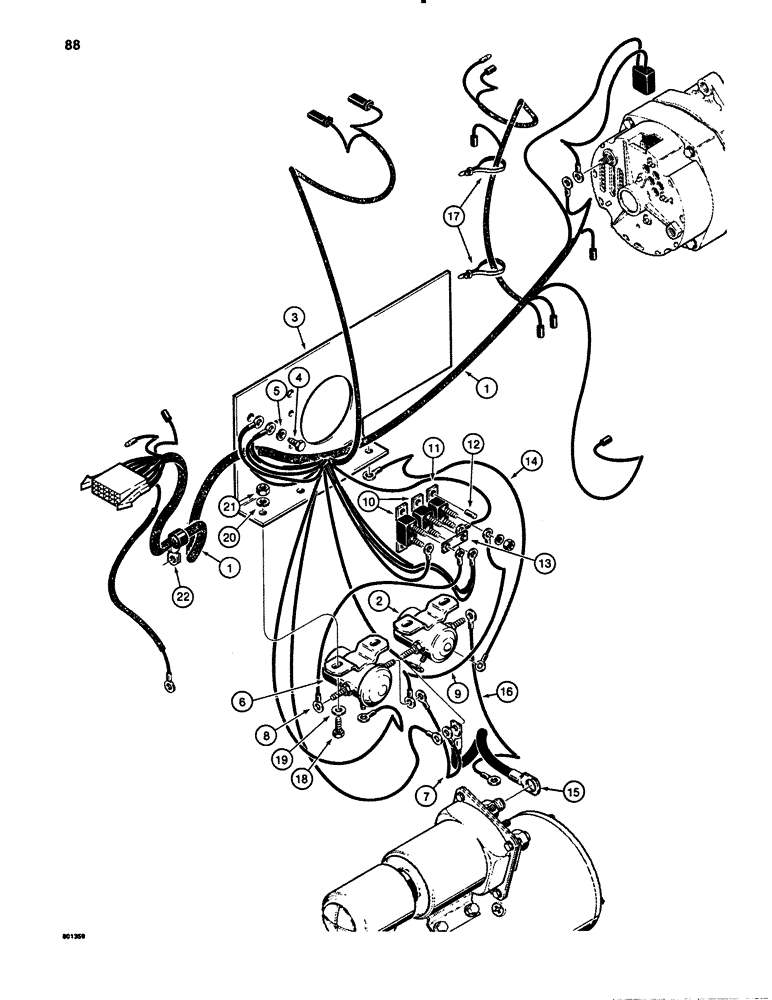 Схема запчастей Case 780B - (088) - ELECTRICAL SYSTEM, FRONT HARNESS AND CONNECTIONS, UNITS WITH ENGINE MOUNTED SOLENOID BRACKET (04) - ELECTRICAL SYSTEMS