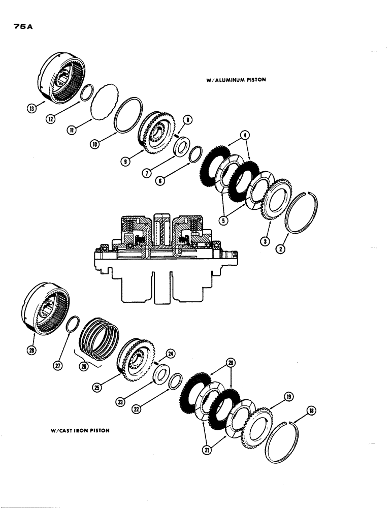 Схема запчастей Case 850 - (075A) - HIGH AND LOW SPEED, CLUTCH, W/ALUMINUM PISTON (03) - TRANSMISSION