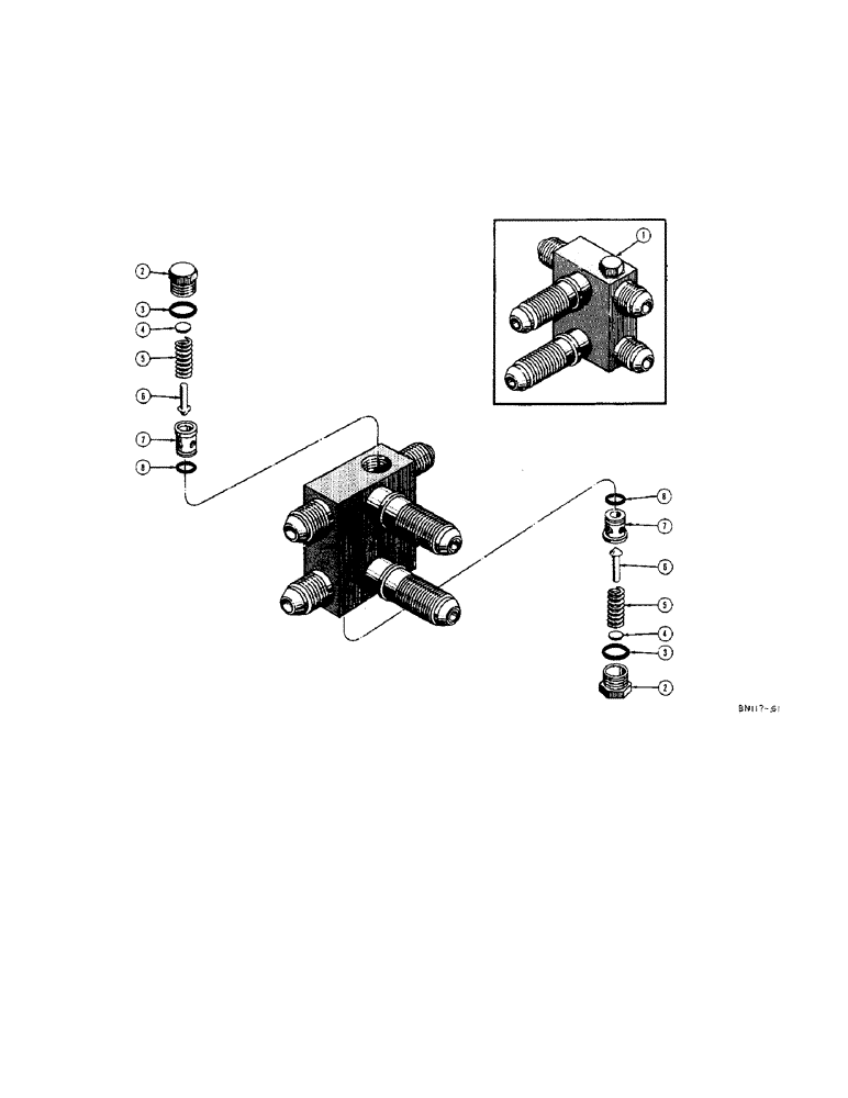 Схема запчастей Case 22 - (46) - D26761 CRISS-CROSS RELIEF VALVE 