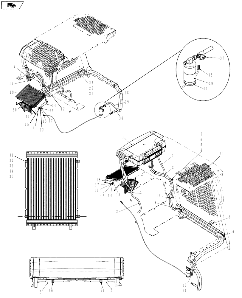 Схема запчастей Case 450CT - (09-53) - AIR CONDITIONING SYSTEM (09) - CHASSIS