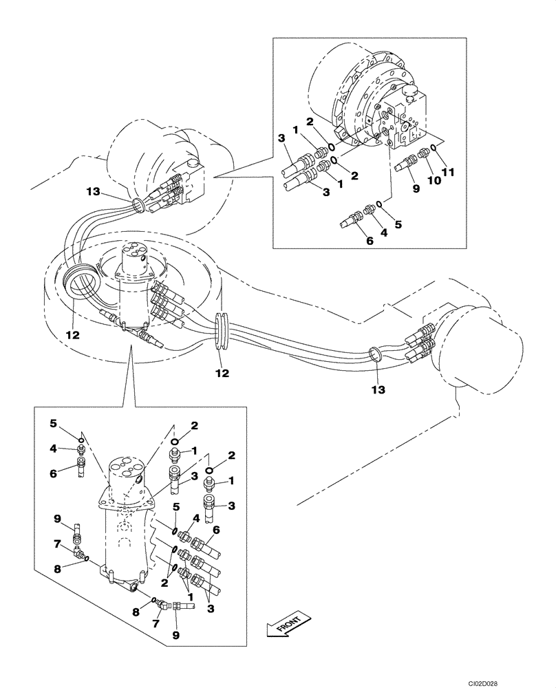 Схема запчастей Case CX80 - (06-02) - HYDRAULICS - TRACK DRIVE (06) - POWER TRAIN