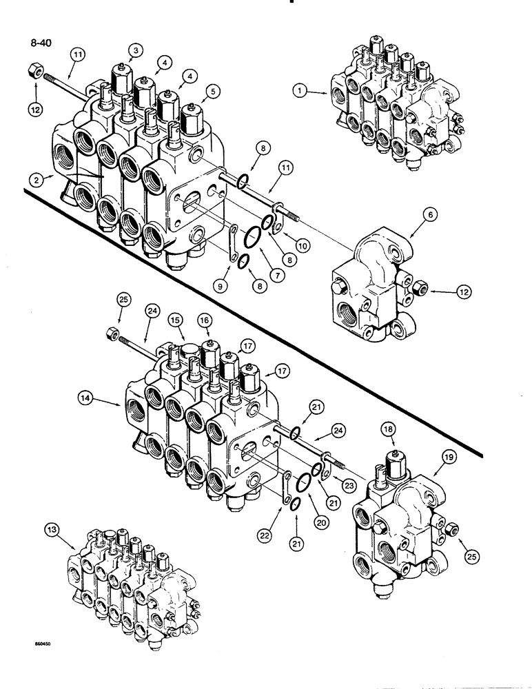 Схема запчастей Case 35C - (8-40) - BACKHOE CONTROL VALVE (08) - HYDRAULICS