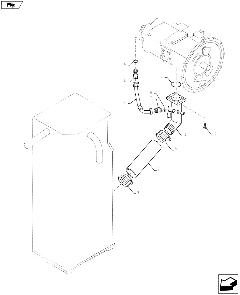 Схема запчастей Case CX235C SR - (35.310.01) - HYD. LINE - SUCTION TUBE (35) - HYDRAULIC SYSTEMS