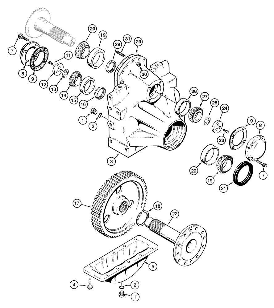 Схема запчастей Case 850E - (6-16) - TRANSMISSION FINAL DRIVE, ALL MODELS EXCEPT 70 INCH (1778 MM)GAUGE DOZER LGP MODELS (06) - POWER TRAIN