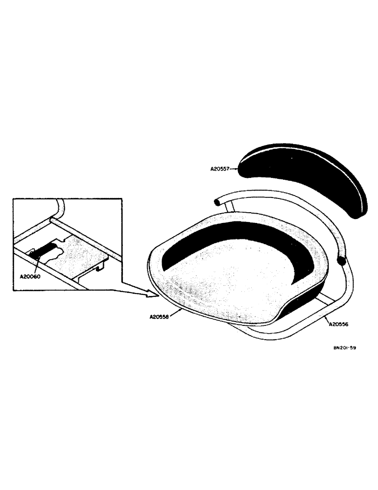 Схема запчастей Case 31 - (120) - A20458 DELUXE SEAT (OPTIONAL) 