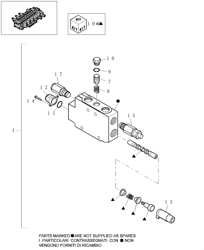 Схема запчастей Case CX16B - (1.050[13A]) - HYDRAULIC CONTROL VALVE - COMPONENTS (35) - HYDRAULIC SYSTEMS