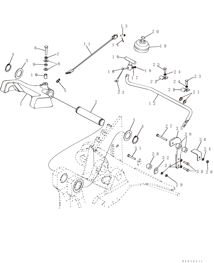 Схема запчастей Case 580M - (09-25A) - BOOM LATCH (WITH PILOT CONTROLS) (09) - CHASSIS/ATTACHMENTS