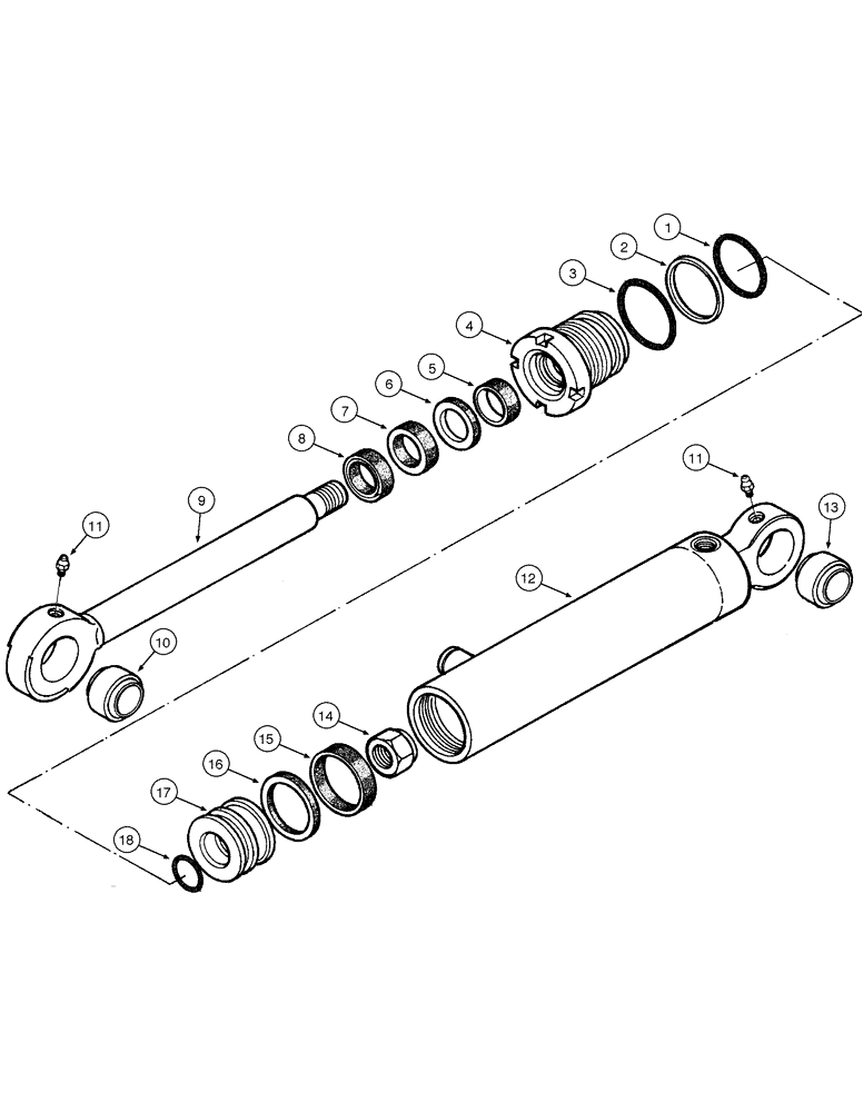 Схема запчастей Case 885 AWD - (08-134[01]) - FRONT AXLE LEAN CYLINDER - ASSEMBLY (08) - HYDRAULICS