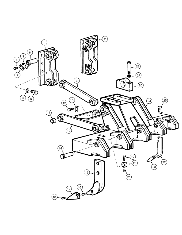 Схема запчастей Case 885 AWD - (09-032[01]) - RIPPER - ASSEMBLY (09) - CHASSIS