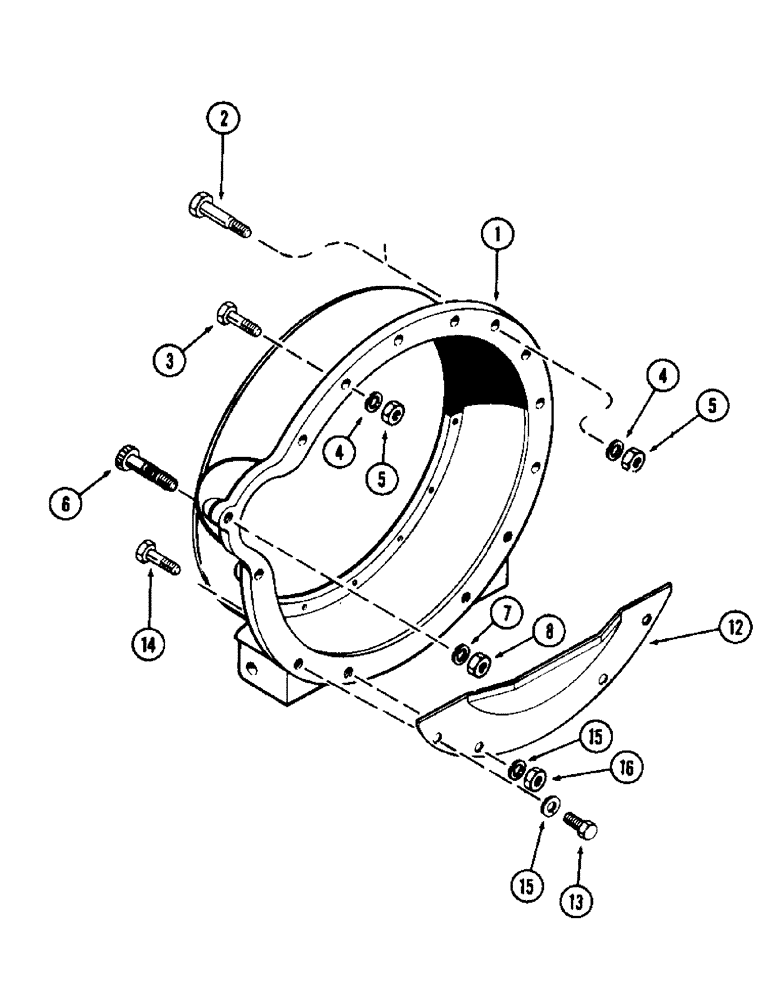 Схема запчастей Case 780 - (056) - FLYWHEEL HOUSING, (336BD) AND (336BDT) DIESEL ENGINES (02) - ENGINE