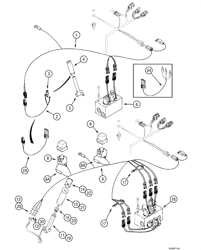 Схема запчастей Case 1845C - (04-18) - HARNESS - HYDRAULICS, HIGH FLOW, JAF0041368 - (04) - ELECTRICAL SYSTEMS