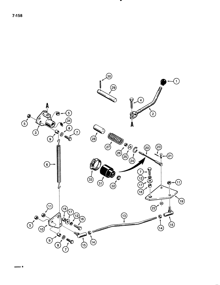 Схема запчастей Case 1835B - (7-158) - PARKING LATCH (07) - BRAKES