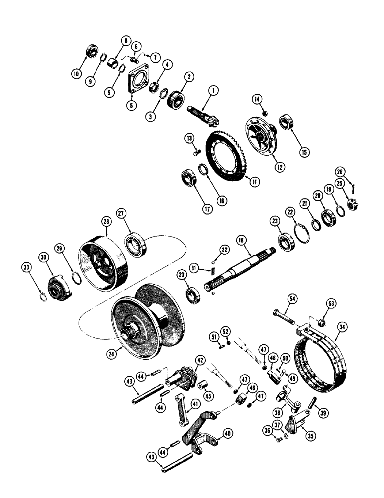 Схема запчастей Case 600 - (246) - WINCH INSTALLATION, BEVEL GEAR AND PINION GROUP - DRUM AND BRAKE GROUP (05) - UPPERSTRUCTURE CHASSIS