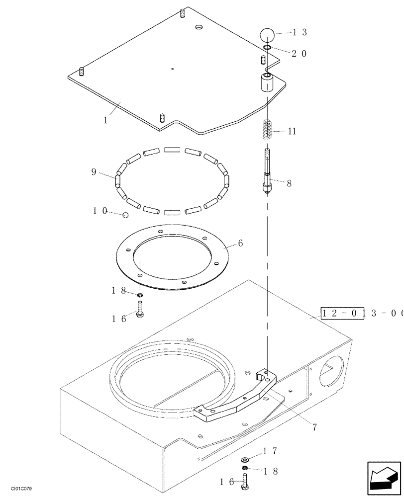 Схема запчастей Case SV212 - (12-018-00[01]) - SEAT - PIVOTING LEVER (09) - CHASSIS/ATTACHMENTS