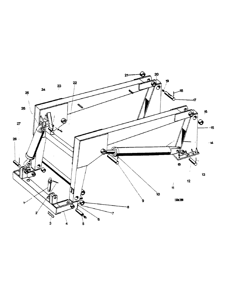 Схема запчастей Case 1529 - (020) - LIFT ARM (82) - FRONT LOADER & BUCKET