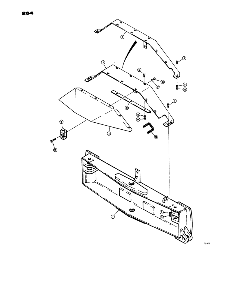 Схема запчастей Case 450 - (264) - HYDRAULIC GUARDS - POWER ANGLE TILT DOZER, MODELS WITH 95-1/2" WIDE DOZING BLADE (05) - UPPERSTRUCTURE CHASSIS