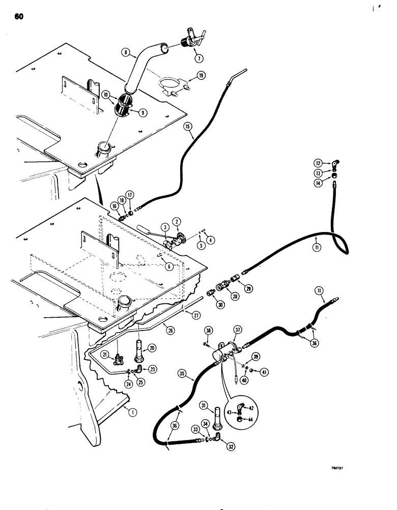 Схема запчастей Case 680G - (060) - FUEL TANKS AND LINES (03) - FUEL SYSTEM