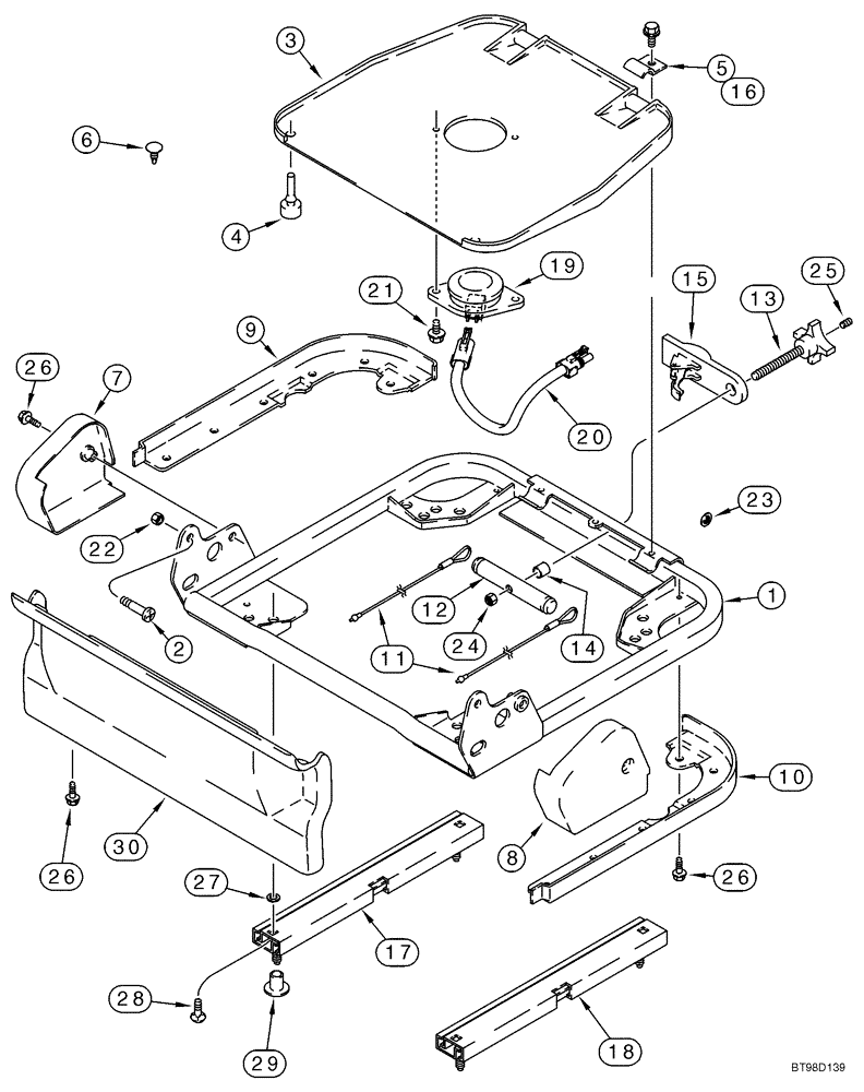 Схема запчастей Case 435 - (09-22) - SEAT - SUSPENSION (09) - CHASSIS