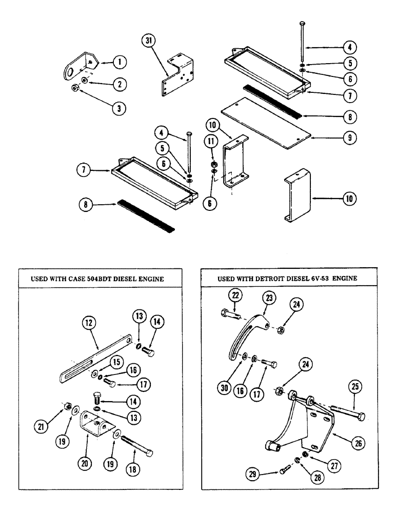 Схема запчастей Case 50 - (290) - ELECTRICAL MOUNTING BRACKETS AND HARDWARE, (USED ON UNITS W/ SN. 6279926-6280344)(SN.6279926 & AFTER (55) - ELECTRICAL SYSTEMS