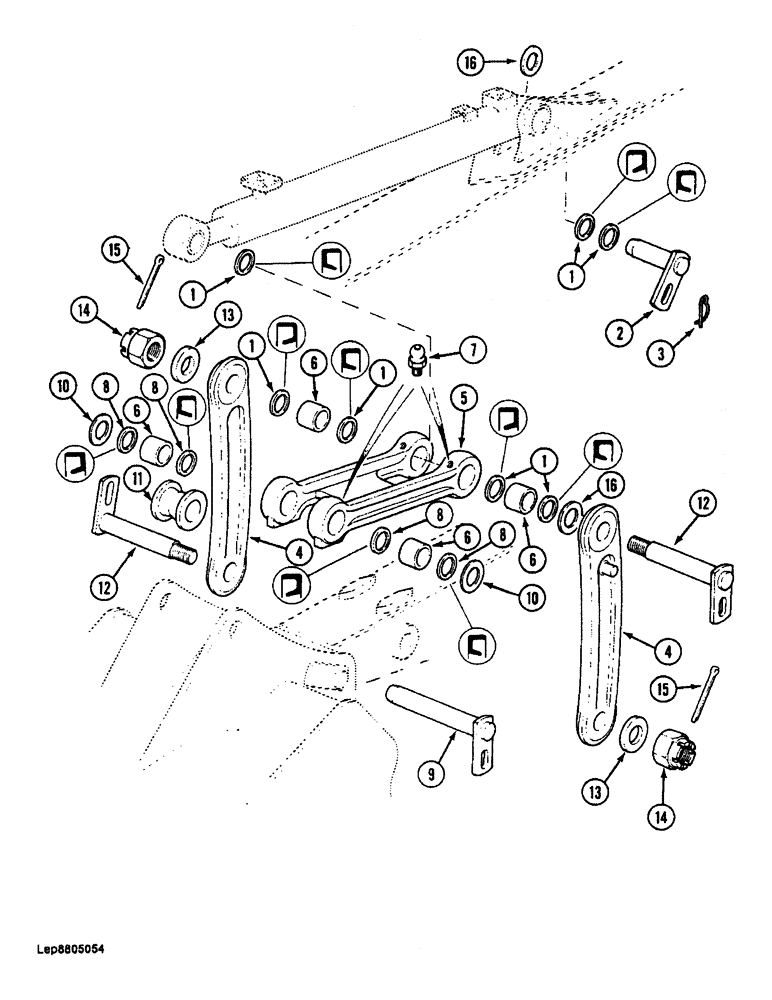 Схема запчастей Case 688 - (9-092) - TOOL CYLINDER LINKS (09) - CHASSIS