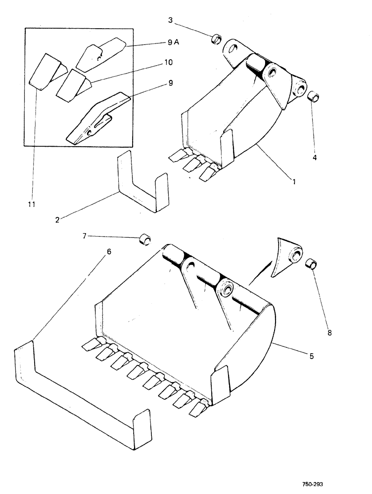 Схема запчастей Case 580F - (262) - AXIAL AND SIDE SHIFT BACKHOE, BUCKETS, 12", 16", 30", 36" (84) - BOOMS, DIPPERS & BUCKETS