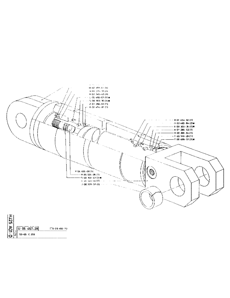 Схема запчастей Case 75P - (085) - CYLINDER 52X65 C255 (07) - HYDRAULIC SYSTEM