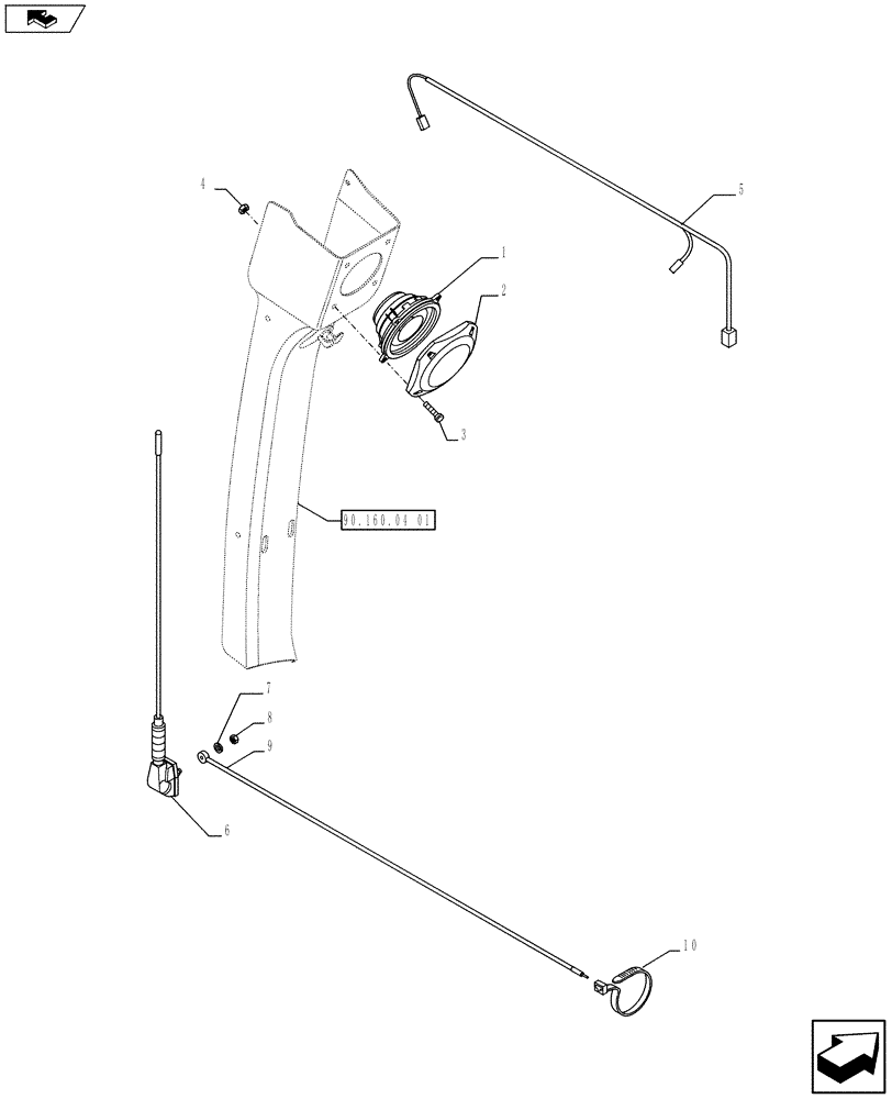 Схема запчастей Case 590SN - (55.512.30) - VAR - X05021X - HARNESS - RADIO INSTALLATION (55) - ELECTRICAL SYSTEMS