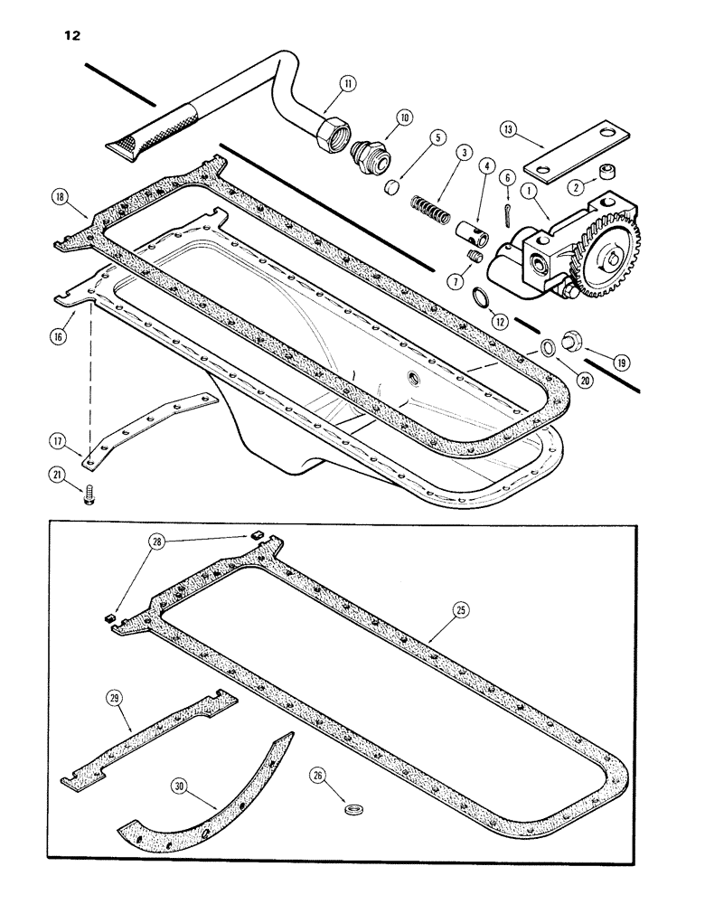 Схема запчастей Case 980B - (012) - OIL PUMP, 504BDT DIESEL ENGINE (01) - ENGINE