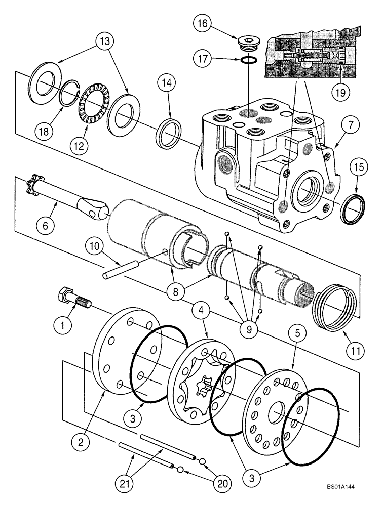 Схема запчастей Case 521D - (05-02) - VALVE ASSY - STEERING CONTROL (05) - STEERING