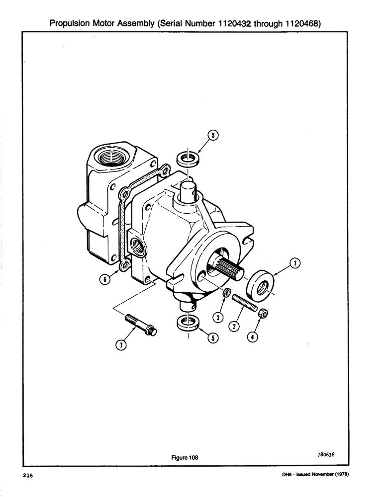 Схема запчастей Case DH5 - (216) - PROPULSION MOTOR ASSEMBLY (SERIAL NUMBER 1120432 THROUGH 1120468) (89) - TOOLS