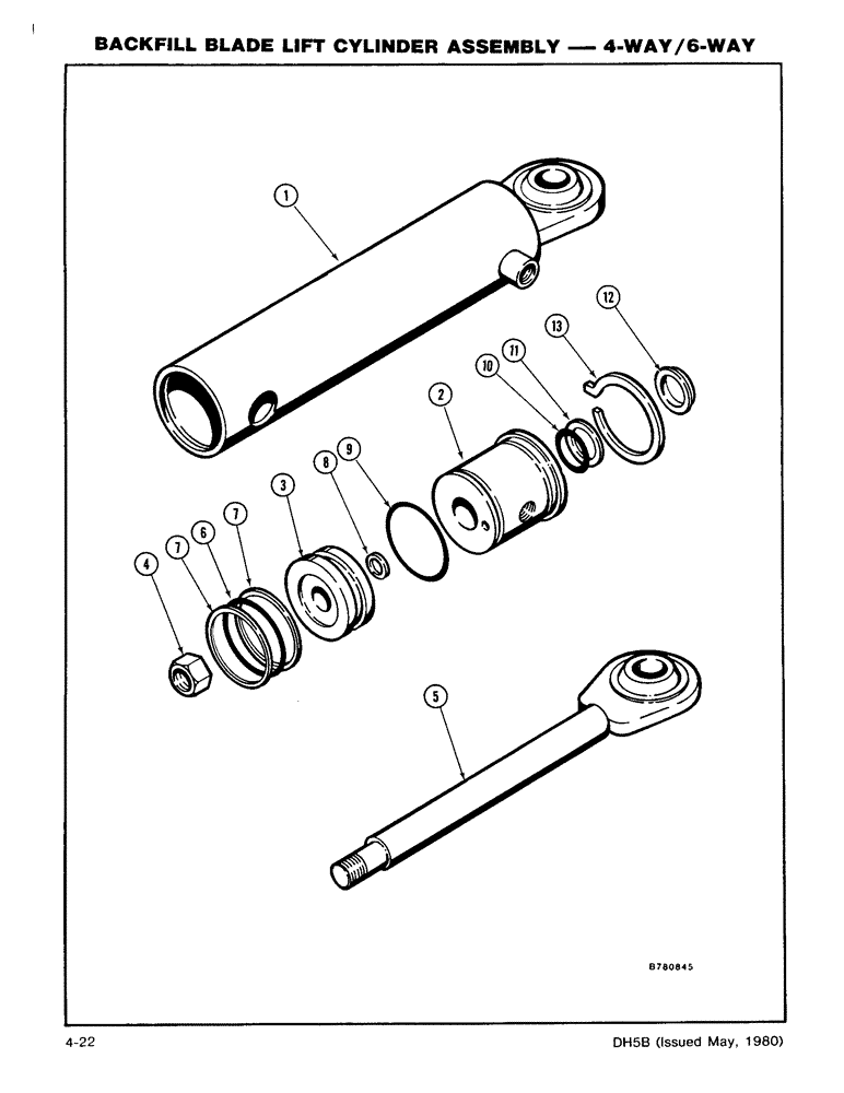 Схема запчастей Case DH5 - (4-22) - BACKFILL BLADE LIFT CYLINDER ASSEMBLY - 4-WAY/6-WAY (35) - HYDRAULIC SYSTEMS