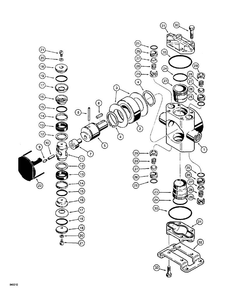 Схема запчастей Case 560 - (9-106) - HYDRA-BORER WATER PUMP ASSEMBLY - H668442 (09) - CHASSIS/ATTACHMENTS