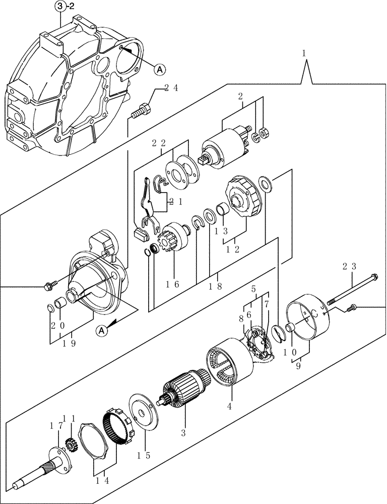 Схема запчастей Case CX36B - (3TNV88-BPYB-34[1]) - GENERATOR (10) - ENGINE