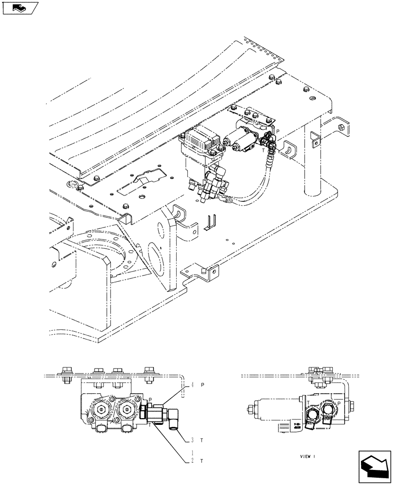 Схема запчастей Case CX55BMSR - (01-043[03]) - CONTROL LINES, VALVE (HAND CONTROL) (35) - HYDRAULIC SYSTEMS