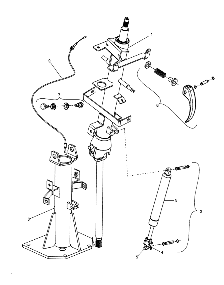 Схема запчастей Case 821E - (05-02A) - CAB/CANOPY - STEERING COLUMN (87497543) AFTER BUILD DATE 5-30-10 (05) - STEERING